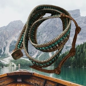 💖 Leather & Gemstones Wrap Bracelet 💖